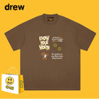 Drew T-shirts T-shirt Short Sleeve Loose round Neck Short Sleeve