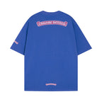 Chrome Heart T Shirts Sanskrit cross print embroidery casual loose
