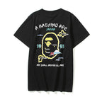 Bathing Ape T-Shirt Summer Golden Printing Men's and Women's plus Size Loose Short Sleeve
