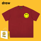 Drew T-shirts Smiley Face Print Short Sleeve Loose