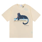 Rhude T-shirt Black Panther Letter Print Short Sleeve T-shirt