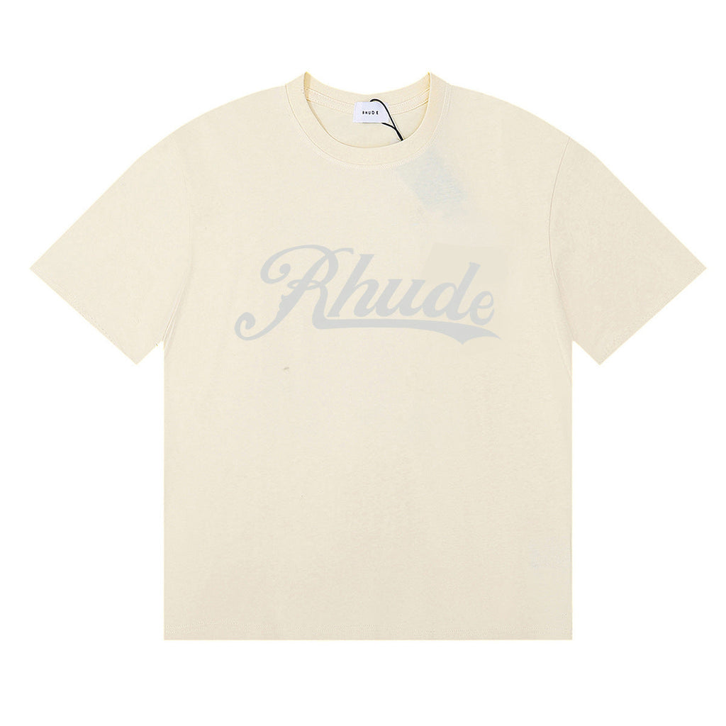 Rhude T-shirt Alphabet Coconut Racing Pattern Short Sleeve T-shirt