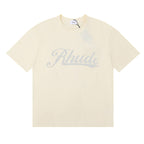 Rhude T-shirt Alphabet Coconut Racing Pattern Short Sleeve T-shirt