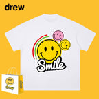 Drew T-shirts Short Sleeve T-shirt Smiley Face Letter Print