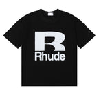 Rhude T-shirt Alphabet Coconut Racing Pattern Short Sleeve T-shirt
