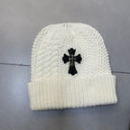 Chrome Heart Beanie Twist Wool Knitted Hat Ear Protector Headcap