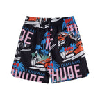 Rhude T-shirt Racing Letter Logo Casual Short Sleeve Shirt, Shorts