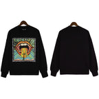 Palm Angels Sweatshirts Painted Mouth Logo Print Long Sleeve Crew Neck Sweater