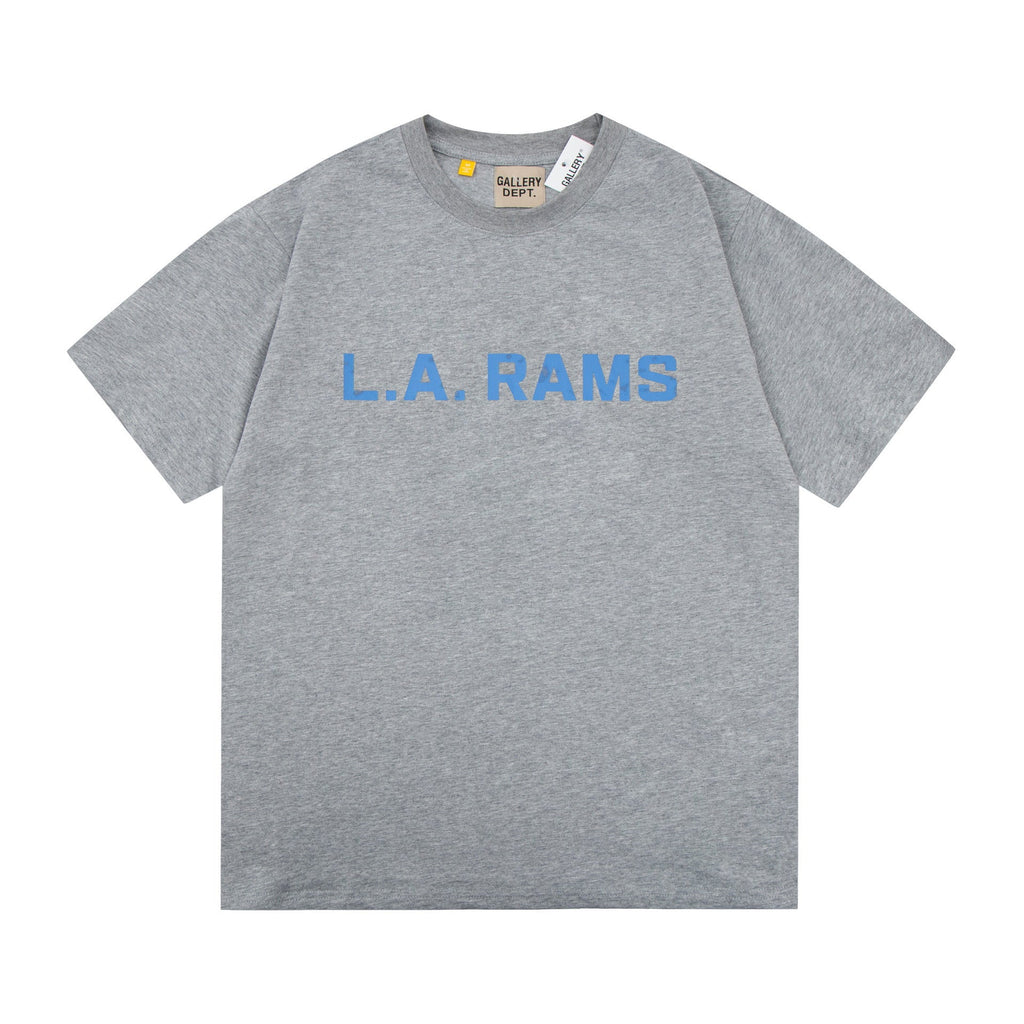 Gallery Dept T-Shirt Bronzing Letter Slogan Printed Short Sleeve T-Shirt