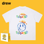 Drew T-shirts Short Sleeve T-shirt Smiley Face Letter Print
