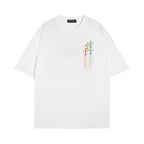 Chrome Heart T Shirts Cross Color Printed Short Sleeve T-Shirt Loose