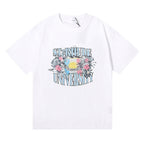 Rhude T-shirt Flag Floral Print Short Sleeve T-shirt