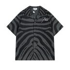 Rhude T-shirt Zebra Letter Embroidery Casual Short Sleeve Shirt, Shorts
