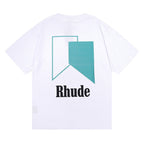 Rhude T-shirt Micro Standard Geometric Square Color Matching Printed Short Sleeve T-shirt