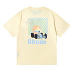 Rhude T-shirt Sunset Coconut Racing Printed Short Sleeve T-shirt