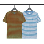 Chrome Heart T Shirts Poison Home Stripe Jacquard Embroidery Short Sleeve Couple T-Shirt