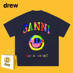 Drew T-shirts Graffiti Smiley Face Short Sleeve Loose Men