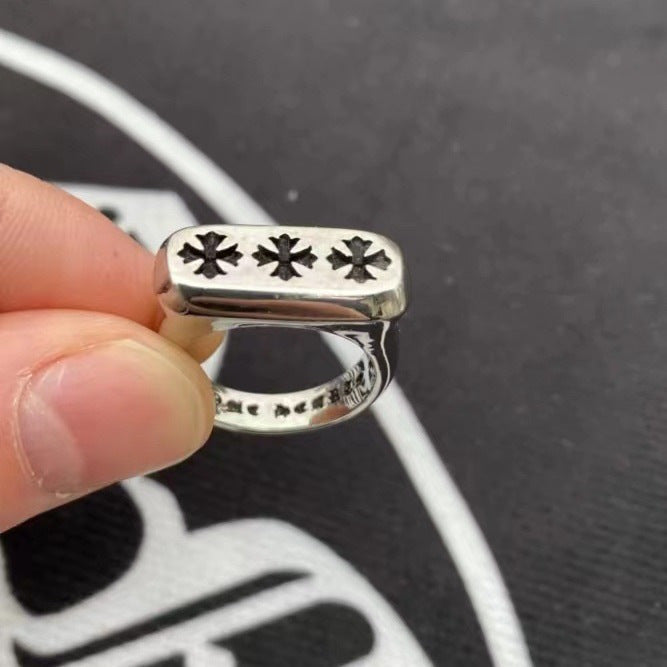 Chrome Heart Ring Cross Glossy