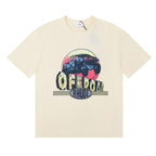 Rhude T-shirt Alphabet Coconut Racing Pattern Short Sleeve T-shirt