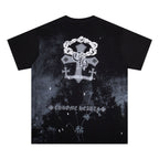 Chrome Heart T Shirts Starry Sky Inkjet Leather Short Sleeve T-Shirt