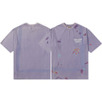 Gallery Dept T-Shirt Hand Painted Ink Splashing Alphabet Washed Retro Short Sleeve T-Shirt