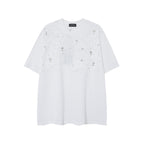 Chrome Heart T Shirts CH Gypsy Hot Diamond Cross Crew Neck Short Sleeve T-Shirt