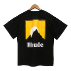Rhude T-shirt Classic Sunset Theme Printed Short Sleeve T-shirt
