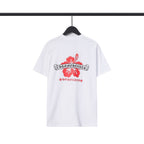 Chrome Heart T Shirts CH Flower Sanskrit Casual Short Sleeve T-Shirt Loose