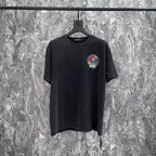 Chrome Heart T Shirts Crowe Sanskrit Horseshoe Wash Old Short Sleeve Loose Crew Neck T-Shirt