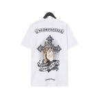 Chrome Heart T Shirts Croix Hands Ribbon Cross