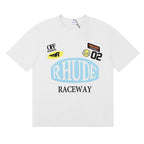Rhude T-shirt Racing Track Letter Print Short Sleeve T-shirt