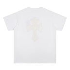 Chrome Heart T Shirts Croix Cross Color Embroidery Printed Short Sleeve T-Shirt Loose