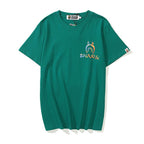 Bathing Ape T-Shirt Summer Short Sleeve Letter Print Round Neck Pullover T-shirt