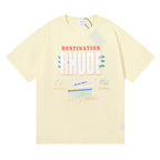 Rhude T-shirt Micro Label Yacht Print Short Sleeve T-shirt