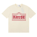 Rhude T-shirt Alphabet Coconut Racing Pattern Short Sleeve T-shirt