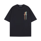 Chrome Heart T Shirts Cross Color Printed Short Sleeve T-Shirt Loose