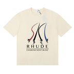 Rhude T-shirt Ski Theme Letter Print Short Sleeve T-shirt