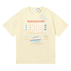 Rhude T-shirt Micro Label Yacht Print Short Sleeve T-shirt