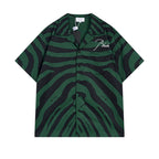 Rhude T-shirt Zebra Letter Embroidery Casual Short Sleeve Shirt, Shorts