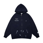 Gallery Dept Hoodie Loose Casual Cardigan Distressed Hoodie