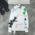 Chrome Heart Hoodie Cow Print Casual Hooded Sweater Sweater Hoodie