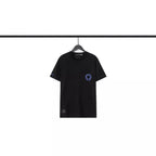 Chrome Heart T Shirts Blue Cross Loose Crew Neck Short Sleeve