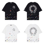 Chrome Heart T Shirts Croix Cross Sanskrit Embroidery Versatile Casual Loose