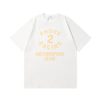 Rhude T-shirt Racing Club Alphabet Slogan Printed Short Sleeve T-shirt