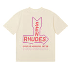 Rhude T-shirt Micro Label Letter Skull Print Short Sleeve T-shirt