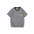 Bathing Ape T-Shirt Cartoon Round Neck Summer Printed Large Size Short Sleeve Casual Striped T-shirt