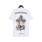 Chrome Heart T Shirts Croix Hands Ribbon Cross