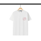 Chrome Heart T Shirts Chrome Hearts Pink Sanskrit Print Short Sleeve T-Shirt