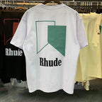Rhude T-shirt Micro Standard Geometric Square Color Matching Printed Short Sleeve T-shirt