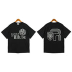 Rhude T-shirt Micro Label Letter Logo Line Pattern Short Sleeve T-shirt Loose